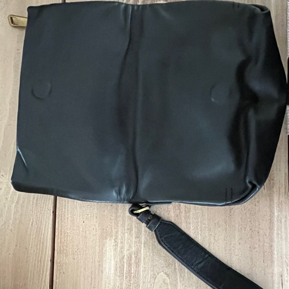Jcrew Black leather fold over bag